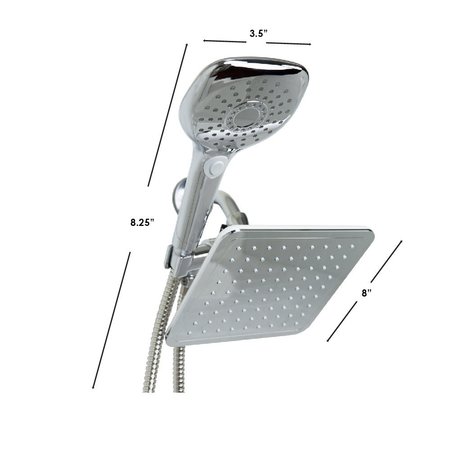 Home Basics Home Basics Dual Rainfall Shower Massager, Chrome ZOR96152